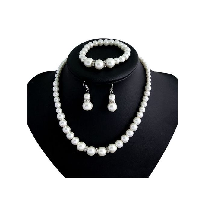 3 In 1 Jewelry Pearl Lovely Earring Jewelery Set