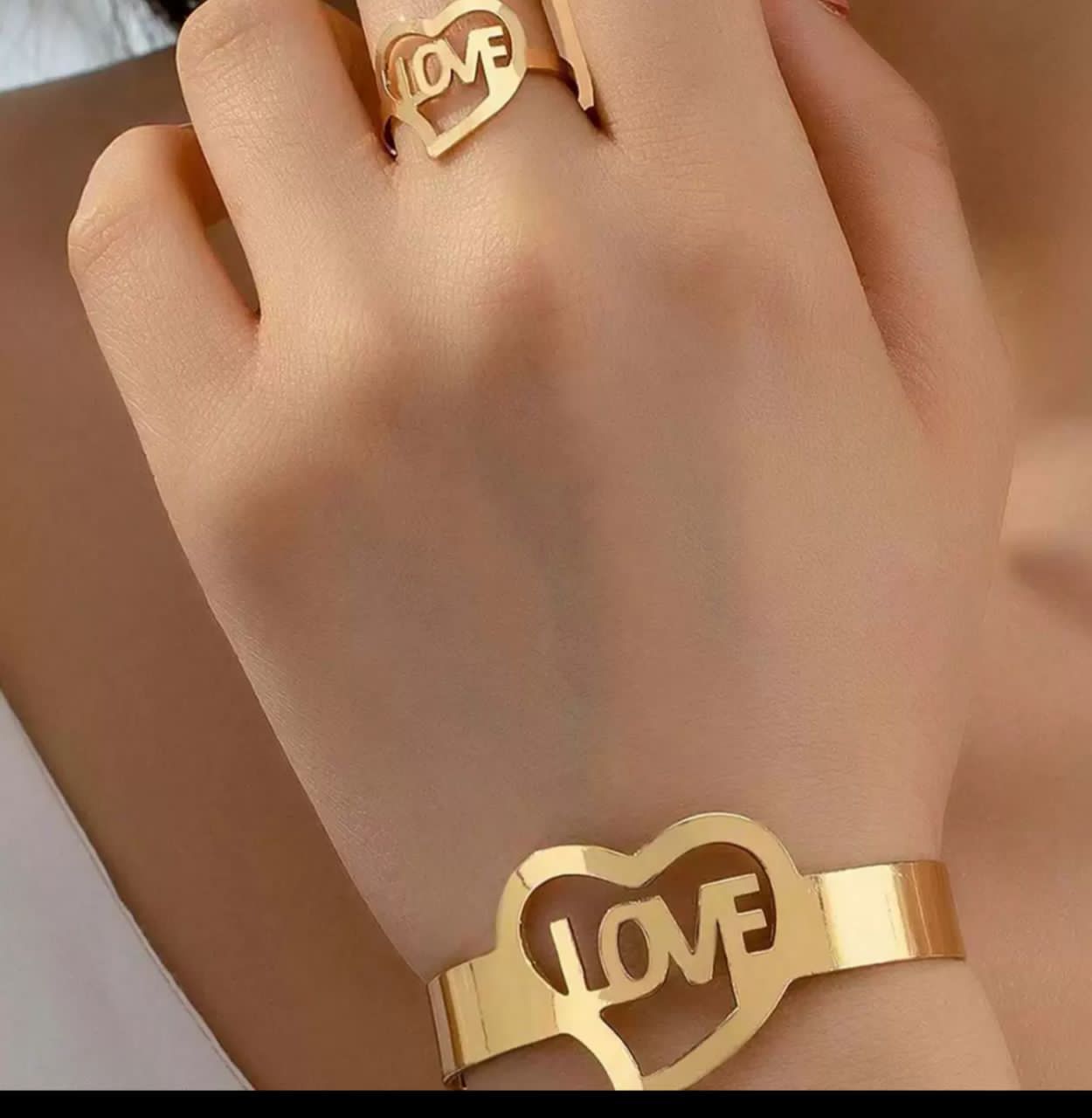 Heart Bangle and Ring