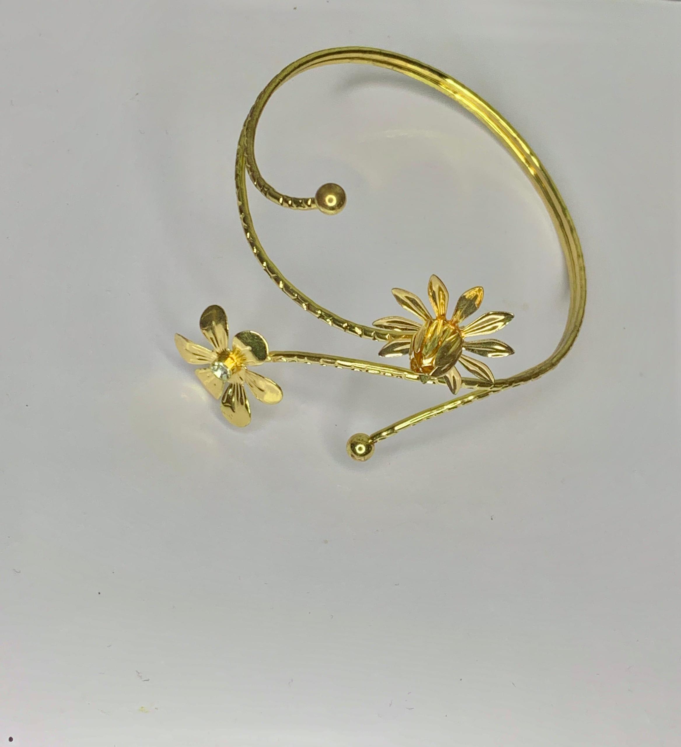 Upper Arm Cuff Arm Band Spiral Handmade Made Of Brass, Jewelry Bracelet-Essy